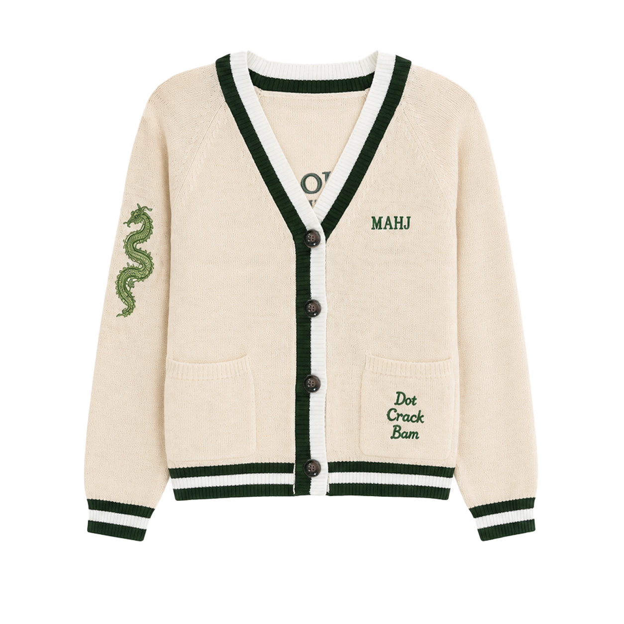 Cream Mahjong Cardigan Sweater