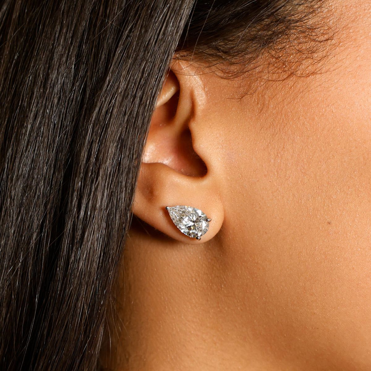 14K Lab Grown Diamond Stud Earring View 4