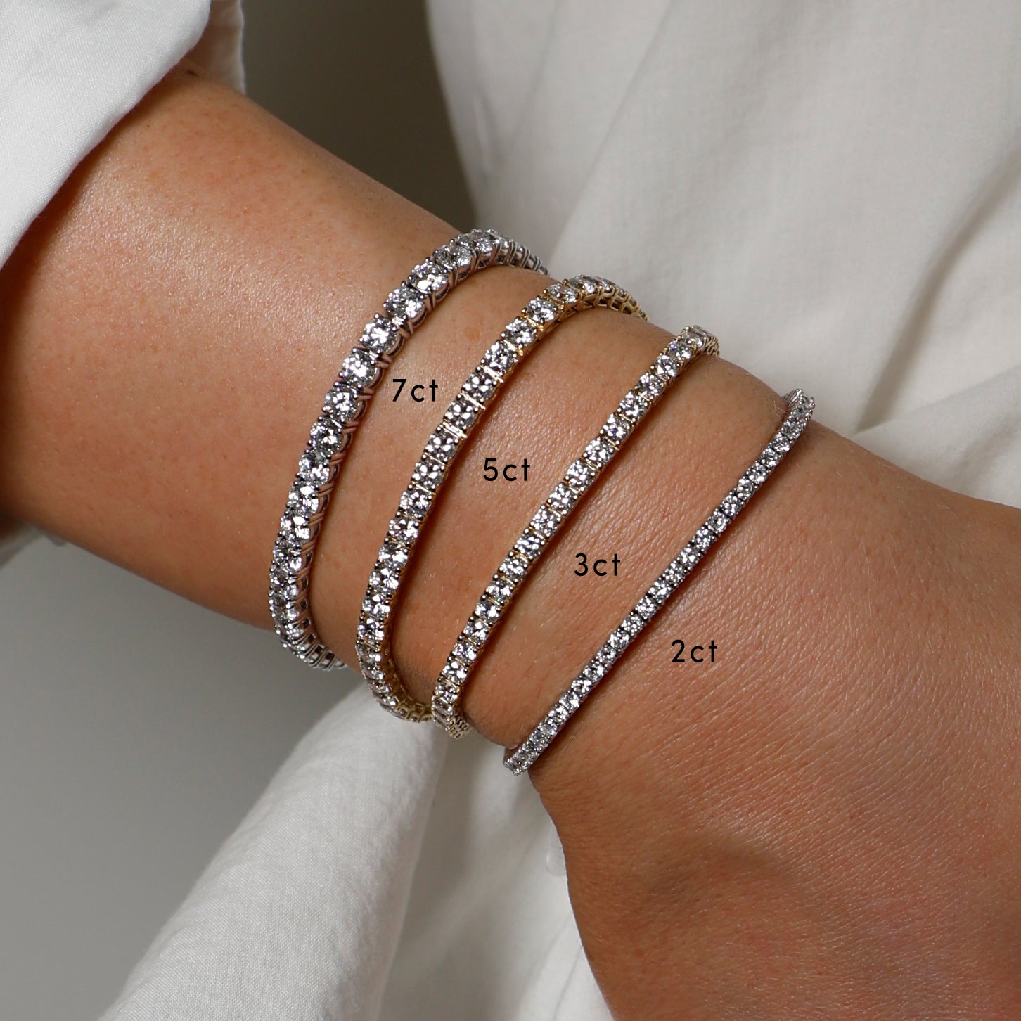 14K Lab Grown Diamond Tennis Bracelet View 4