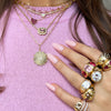 Pink Tourmaline & Diamond Pendant Chain Necklace  14K Yellow Gold 1.10 Pink Tourmaline Carat Weight 0.32 Diamond Carat Weight 0.38" Long X 0.50" Wide 16-18" Adjustable Length
