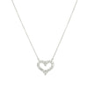 Open Diamond Heart Necklace  14K White Gold 1.32 Diamond Carat Weight 0.70" Length X 0.58" Width