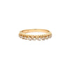 Bead & Diamond Pear Shape Ring  14K Yellow Gold 0.15 Diamond Carat Weight 0.13" Wide