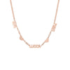 Rose Gold Personalized Name Necklace   14K Rose Gold 16-18" Long Chain: 2.5 MM; Letters: 7MM Maximum characters: 12 Special order only; ships within 2-3 weeks