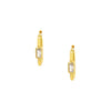 Bezel Rectangle Hoop Pierced Earrings  Yellow Gold Plated 0.75" Long X 0.14" Wide   While supplies last. All Deals Of The Day sales are FINAL SALE.