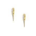 CZ Spike Huggie Pierced Earrings  Yellow Gold Plated Over Silver 1" Long X 0.12" Wide    While supplies last. All Deals Of The Day sales are FINAL SALE.