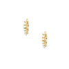 Pearl & CZ Huggie Pierced Earring  Yellow Gold Plated Over Silver 0.50" Long X 0.08" Wide    While supplies last. All Deals Of The Day sales are FINAL SALE.