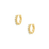 Pearl & CZ Huggie Pierced Earring  Yellow Gold Plated Over Silver 0.50" Long X 0.08" Wide    While supplies last. All Deals Of The Day sales are FINAL SALE.
