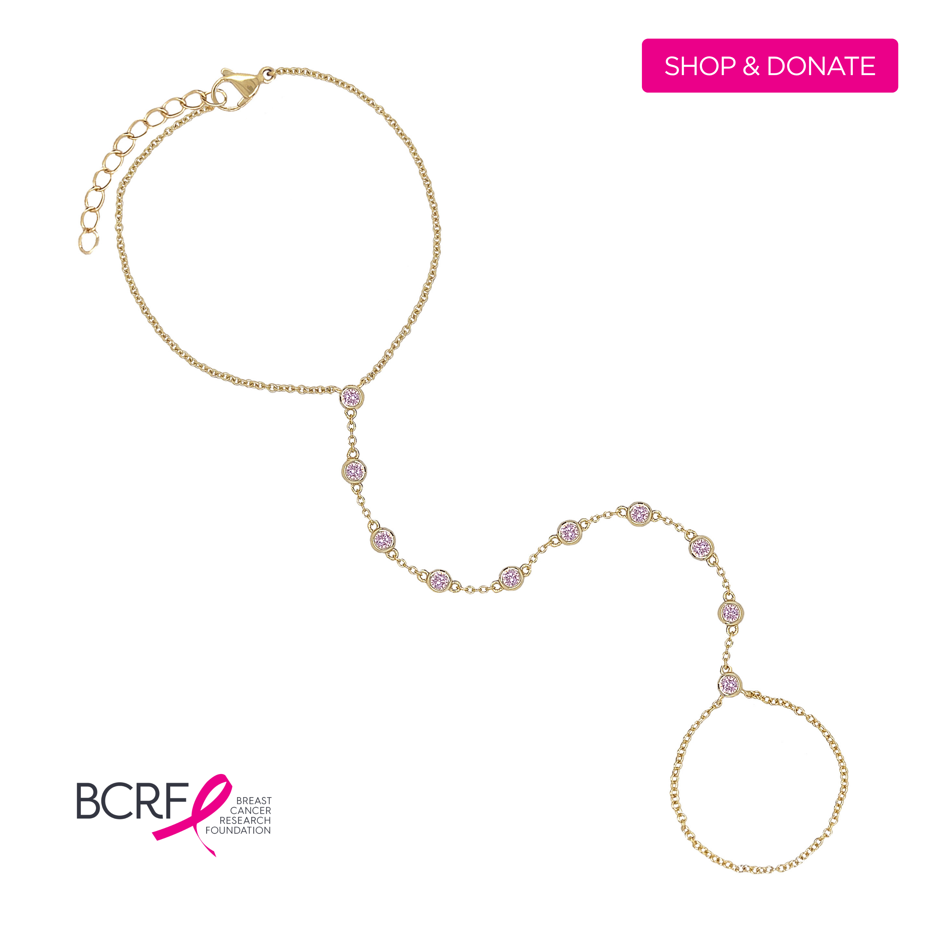 Pink Bezel Hand Chain