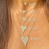 Medium Sized Pave Diamond Heart Necklace  14K Yellow Gold 0.26 Diamond Carat Weight 15.5"- 17.5" Chain Length Heart: 0.66" Length X 0.44" Width