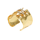 Crystal Corset Cuff Bracelet

Yellow &amp; White Gold Plated
2.25" Inner Diameter
2" Long