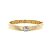 Emerald Cut Bezel Diamond Bangle Bracelet 14K Yellow Gold 0.94 Diamond Carat Weight 0.31" Wide