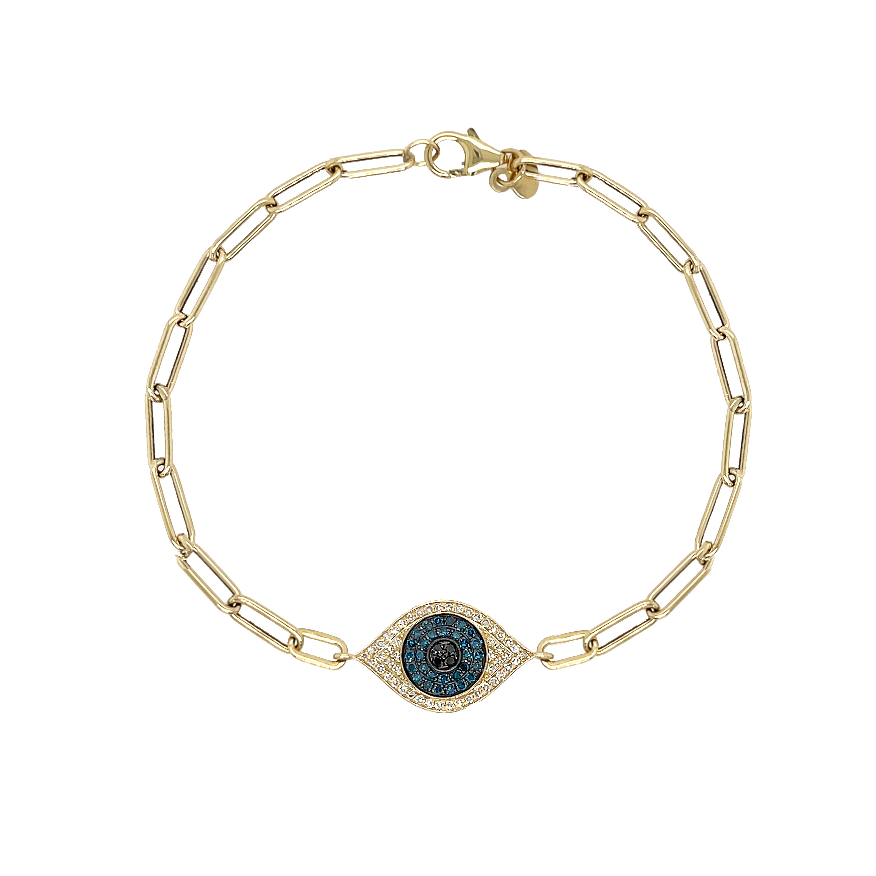 Diamond &amp; Blue Sapphire Eye Paperclip Chain Bracelet

Elevate your style with this Diamond &amp; Sapphire Eye Bracelet, a timeless piece that blends classic design with modern chic. Crafted with delicate diamond and sapphire accents, it adds a subtle sparkle to any outfit, perfect for both everyday elegance and special occasions. Its sleek paperclip links offer a refined yet contemporary look, making it a versatile addition to your jewelry collection.

14K Yellow Gold
0.21 Diamond Carat Weight
0.16 Blue