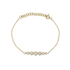 Diamond 7 Bezel Bracelet

Elevate your elegance with this Diamond Bezel Bracelet, featuring expertly set diamonds encased in sleek bezels for a refined, modern look. Its chic design offers timeless sophistication, perfect for adding a subtle sparkle to any ensemble. Crafted to complement both everyday wear and special occasions, this bracelet is a subtle yet luxurious statement.

14K Yellow Gold
0.21 Diamond Carat Weight

Bezels: 0.20" Long X 1.15" Wide
5.75-7" Adjustable Length
