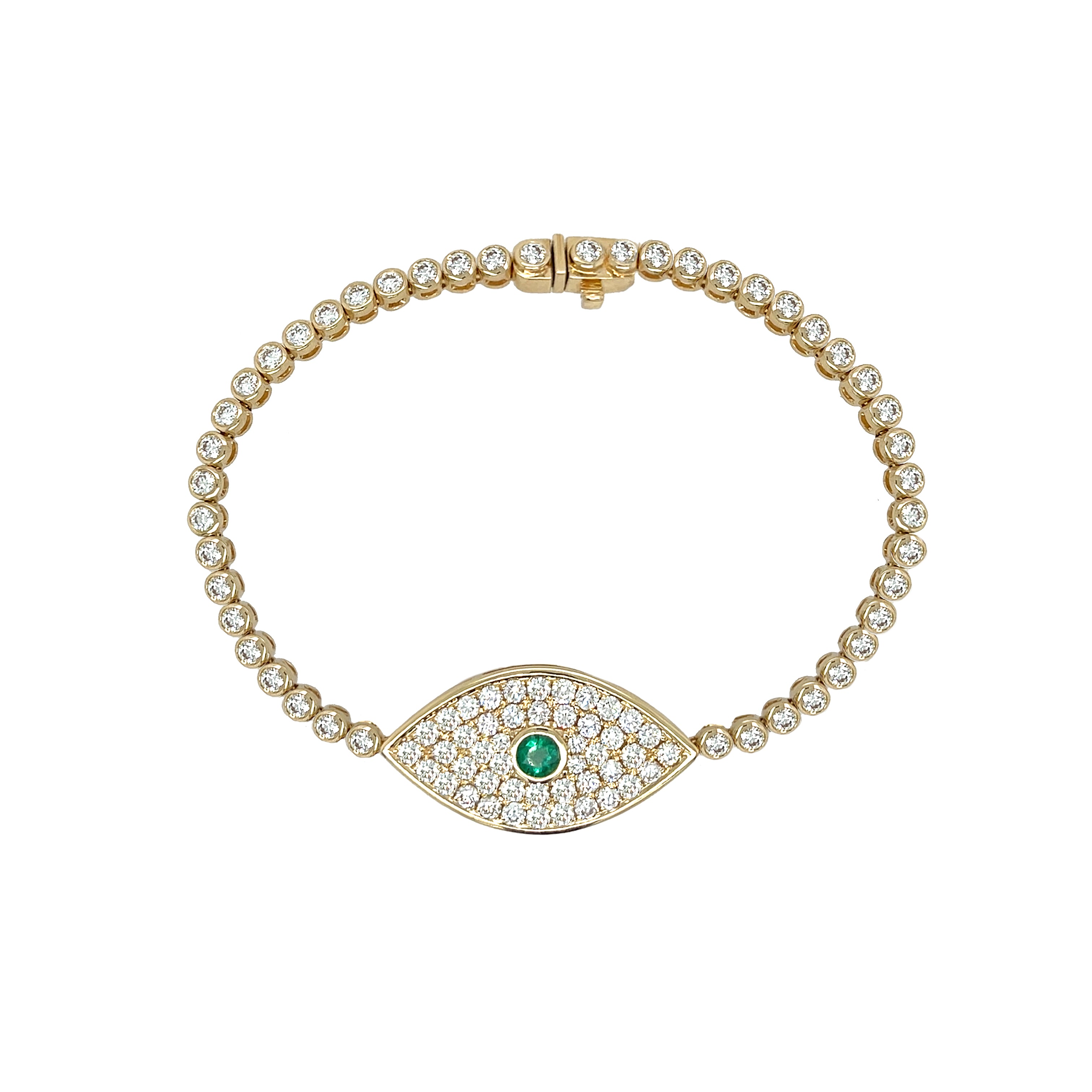 Diamond & Emerald Eye Bracelet