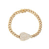 Diamond Heart Chain Bracelet  14K Yellow Gold 0.65" Long X 0.90" Wide 7" Length