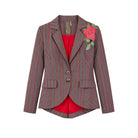 Red Stripes Floral Blazer

A timeless tailored blazer with an artistic twist. Crafted from breathable 100% cotton and finished with a smooth satin lining, this red striped blazer is elevated with beautifully embroidered floral appliqués on both the front and back shoulders. Crystal button detailing and classic flap pockets add a polished finish, making it the perfect statement layer to dress up denim or complete a chic occasion look.

100% Cotton
Tailored Fit