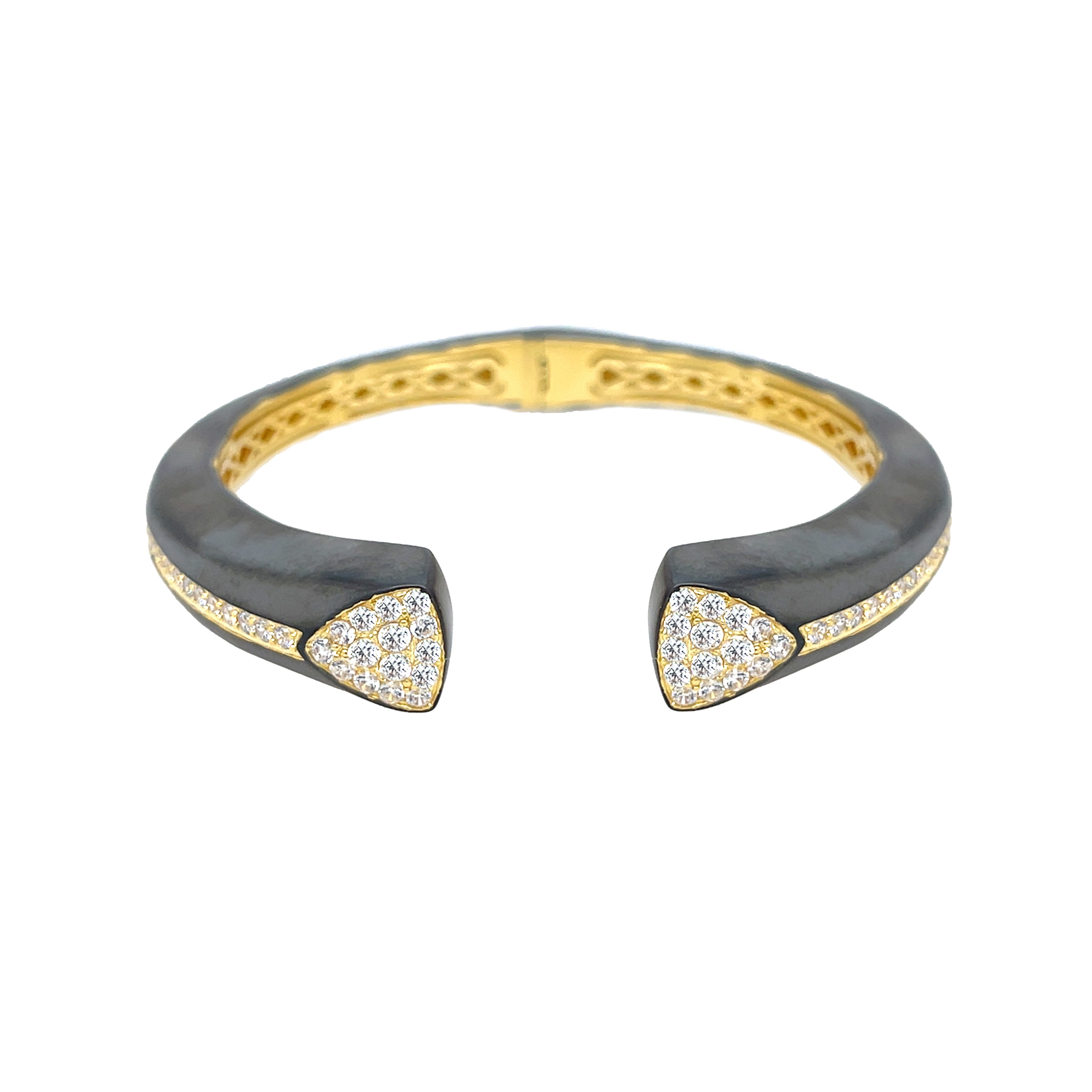 Stone Embed Bangle whim バングル IngeSight.Z 6 Styles Exaggerated Hollow Out Wide Cuff Open