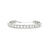Crystal Octagon Tennis Bracelet   White Gold Plated Over Silver  Cubic Zirconia 6.75" -7.75" Adjustable Length 
