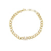Diamond Initial Cuban Chain Bracelet  14K Yellow Gold 0.55 Diamond Carat Weight 5MM Chain 6-7" Adjustable Chain    Please allow up to 3-5 weeks for delivery of unavailable letters.