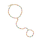Rainbow Hand Chain Bracelet

A playful hand chain designed to make a statement. Plated in yellow gold, this piece features multicolor stones set along a delicate chain, finished with an adjustable clasp for a comfortable fit.

Yellow Gold Plated
6.5" Bracelet Length
3.25" Chain Drop
Stones: 0.07" Wide