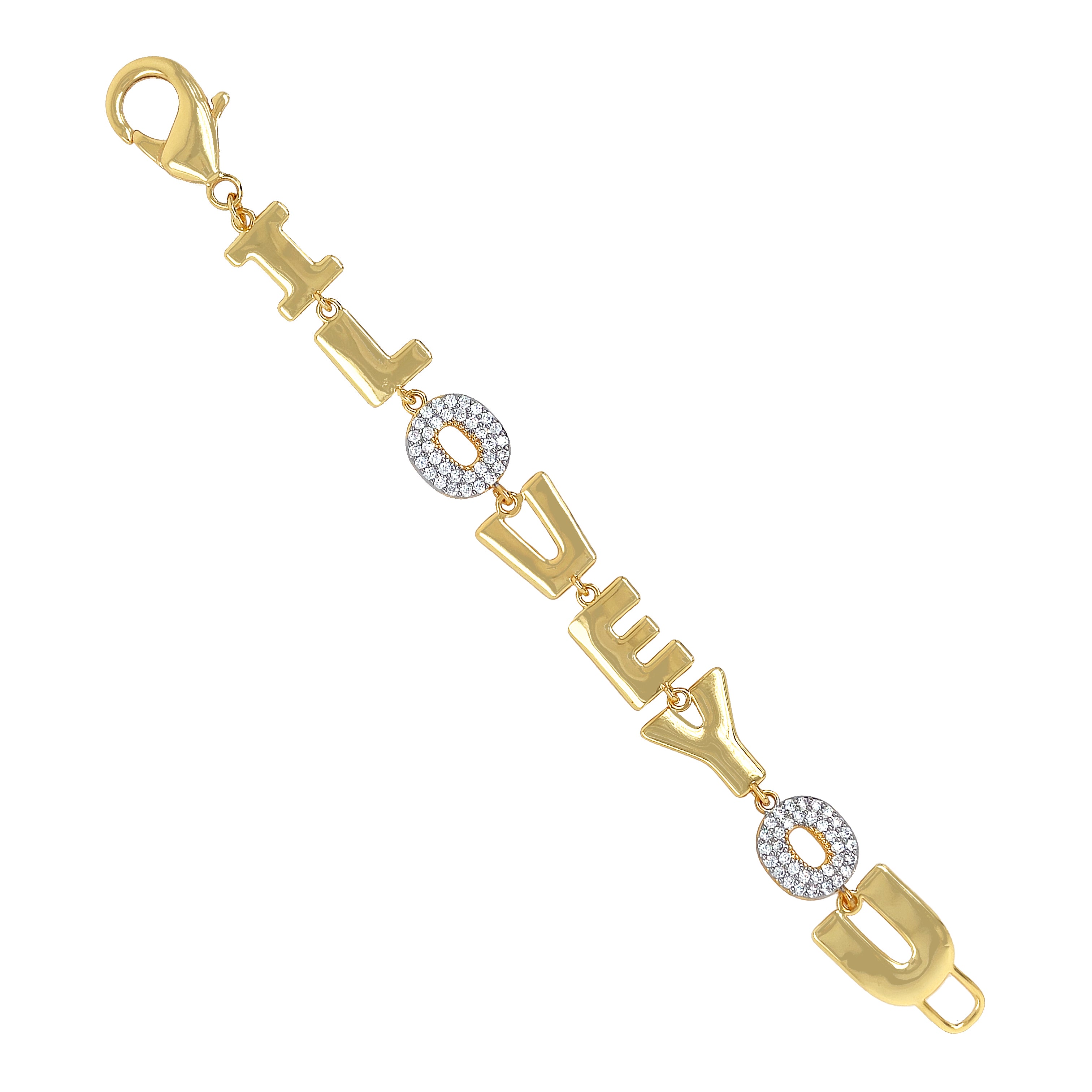 Pave CZ I Love You Link Bracelet

Show them how much you care with the I Love You Bracelet. This unique and playful accessory adds a touch of luxe to any outfit. Perfect for expressing your love in a fun and stylish way.

Yellow Gold Plated
0.5" Wide
7" Length