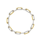 14K Lab Grown Diamond Pave Paperclip Bracelet

14K Yellow Gold &amp; White Gold
Chain: 7'' Long X 0.18" Wide
1.01 Diamond Carat Weight
Color F
VS1 Clarity