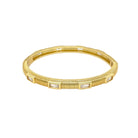 Rectangle Bezel CZ Bangle Bracelet  Yellow Gold Plated 2" Diameter 0.22" Width   While supplies last. All Deals Of The Day sales are FINAL SALE.