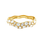 <p>CZ Cluster Wave Bangle Bracelet</p> <ul> <li>Yellow Gold Plated</li> <li>0.75" Wide</li> </ul>