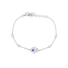 CZ Hamsa &amp; Bezel Bracelet

White Gold Plated Over Silver
Hamsa: 0.42" Long
6-7.5" Adjustable Length

While supplies last. All Deals Of The Day sales are FINAL SALE.