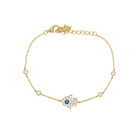 CZ Hamsa &amp; Bezel Bracelet

Yellow Gold Plated Over Silver
Hamsa: 0.42" Long
6-7.5" Adjustable Length

While supplies last. All Deals Of The Day sales are FINAL SALE.