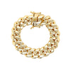 Curb Link Bracelet  Yellow Gold Plated 7" Length 0.55" Wide