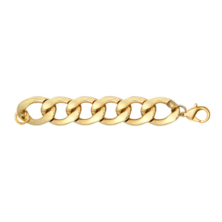 Large Link Chain Bracelet  Yellow Gold Plated Links: 1.20" Wide 8.5" Length