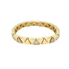 CZ Triangle Stretch Bracelet  Yellow Gold Plated 0.32" Wide