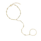 Bar Spaced CZ Bezel Hand Chain Bracelet

This delicate bezel hand chain bracelet offers a minimal yet stylish touch to any outfit. Its dainty design ensures comfort and subtle elegance, perfect for layering or wearing alone.&nbsp;

Yellow Gold Plated
6.25-8" Adjustable Length
