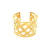 Polished Basket Weave Cuff Bracelet  Yellow Gold Plated Oval Shape: 2.24"  X 1.92" 1.81" Width Open Cuff    As seen on The Today Show with Hoda and Kathie Lee. As seen on Barbara Walters.