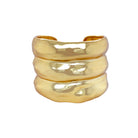 Three-Row Sculpted Bubble Cuff Bracelet

An elevated statement cuff designed for maximum impact. Finished in a polished yellow gold plating, this open cuff features three sculpted rows with an organic, fluid shape that catches the light from every angle. Bold yet wearable, this piece anchors any look and pairs beautifully with both minimalist and statement jewelry.

Yellow Gold Plated
1.95" Long