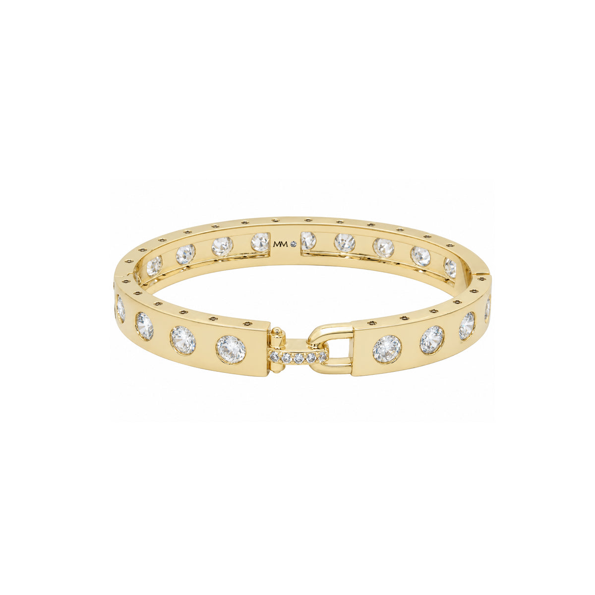 Crystal Lock Cuff Bracelet

Yellow Gold Plated
Cubic Zirconia
0.35" Wide