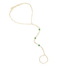 <p>Diamond &amp; Emerald Hand Chain Bracelet</p> <ul> <li>14K Yellow Gold</li> <li>5.75-6.75" Adjustable Bracelet Length</li> <li>0.08 Diamond Carat Weight</li> <li>0.43 Emerald Carat Weight</li> </ul>