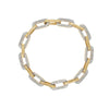 Pave Diamond Link Bracelet  14K Yellow Gold 7" Length Links: 0.27" Long X 0.55" Wide