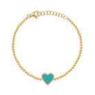 Pave Diamond &amp; Turquoise Heart Chain Bracelet

This delicate gold chain bracelet features a turquoise heart, framed with a hint of pave diamond sparkle. Fresh and feminine, it adds a soft pop of color, perfect worn alone or stacked with your favorite gold bracelets

14K Yellow Gold
0.08 Diamond Carat Weight
0.48 Turquoise Carat Weight
Heart: 0.40" Width
Chain: 6-7"&nbsp;Length