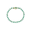 Multi Shape Emerald Tennis Bracelet  14K Yellow Gold 7" Length