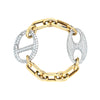 <p>Diamond Puff Chain Link Bracelet</p> <ul> <li>18K Yellow &amp; White Gold</li> <li>6.95 Diamond carat Weight</li> <li>7.5" Length</li> </ul>