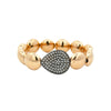 Diamond Tear Beaded Bracelet   Oxidized & Yellow Gold Filled Tear: 0.77" Length X 0.95" Width  Beads: 0.60" Width 