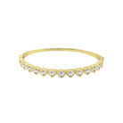 Heart CZ Bangle Bracelet  Yellow Gold Plated 0.21" Wide   While supplies last. All Deals Of The Day sales are FINAL SALE.