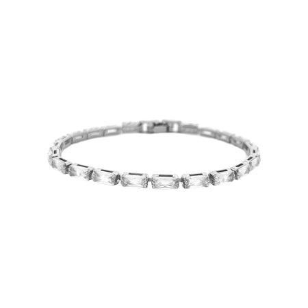 Flexible Tennis Bracelet  White Gold Plated Cubic Zirconia 7.0" Length 0.11” Width   While supplies last. All Deals Of The Day sales are FINAL SALE.