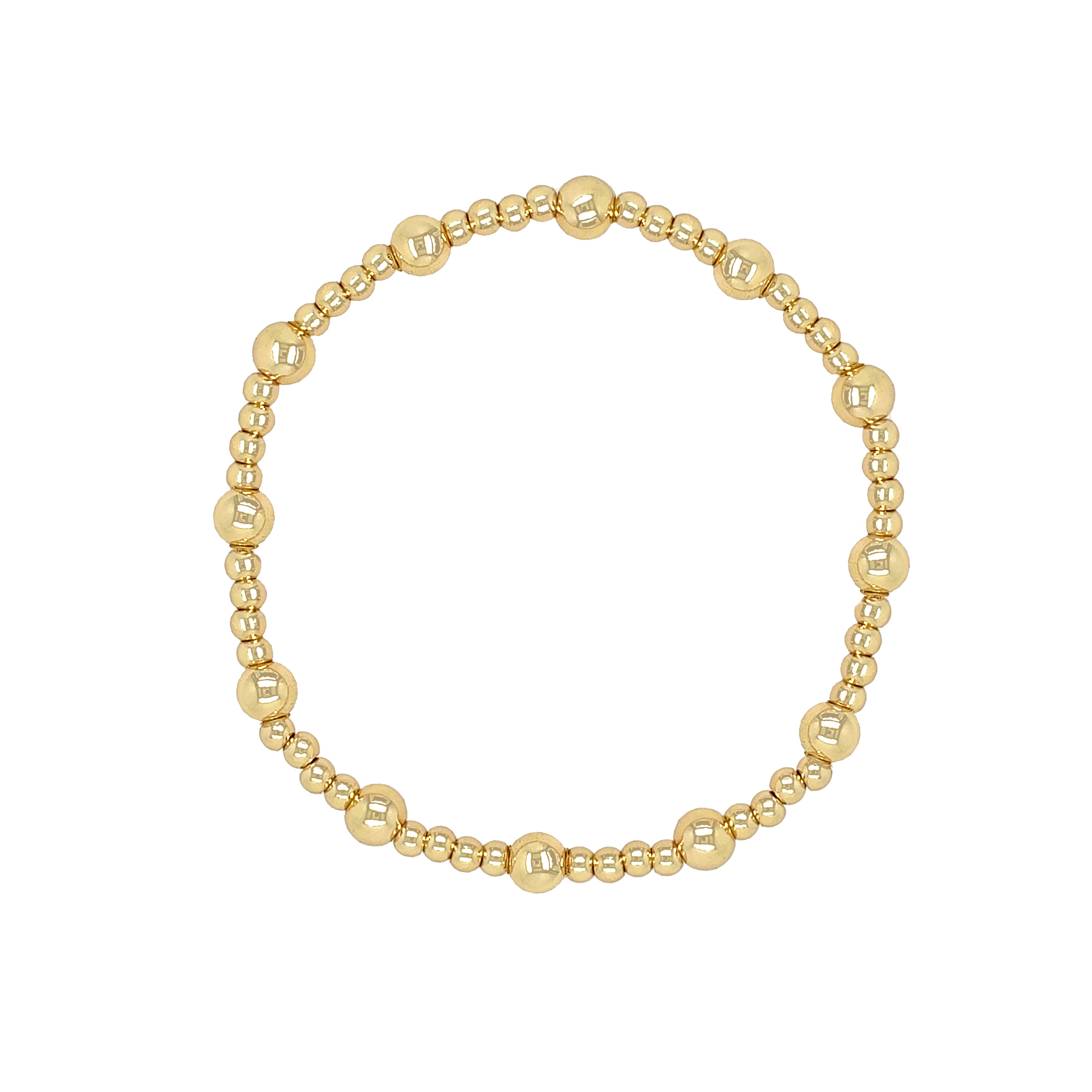 Multi-Bead Stretch Bracelet

Yellow Gold Plated
Large Beads: 5MM

Small Beads: 3MM

While supplies last. All Deals Of The Day sales are FINAL SALE.