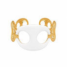 White Enamel Mariner Link Cuff Bracelet

A bold blend of glossy white enamel and yellow gold plated mariner links. The open cuff design offers effortless wear, making it the perfect accessory to elevate both casual and dressy outfits. Stylish, lightweight, and versatile, it’s a standout addition to any jewelry collection.

Yellow Gold Plated
1.8" - 2" Wide