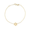 14K Gold Star of David Chain Necklace  14K Yellow Gold Star: 0.25" Diameter 6.5-7" Adjustable Length