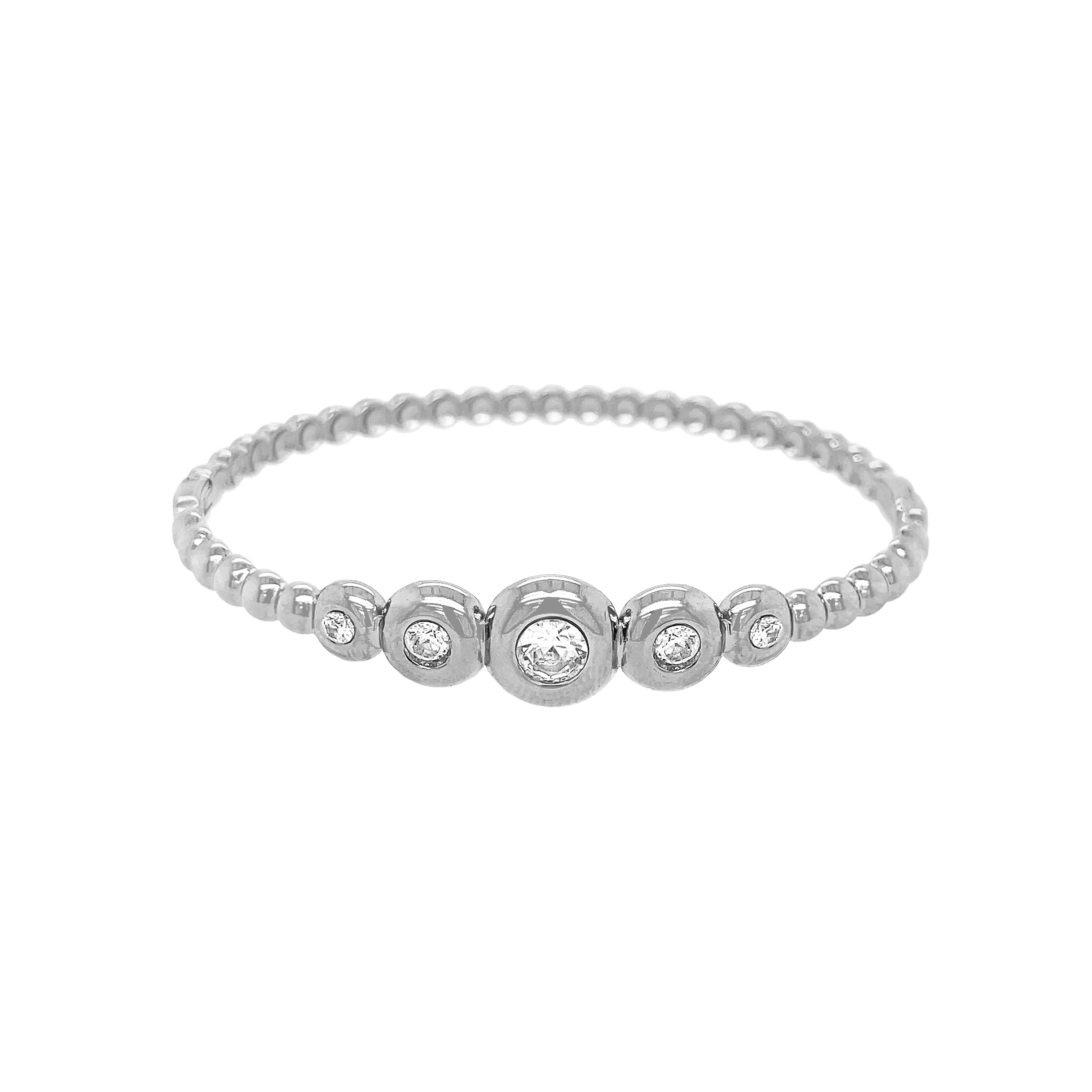 White Gold Bubble Bangle Bracelet