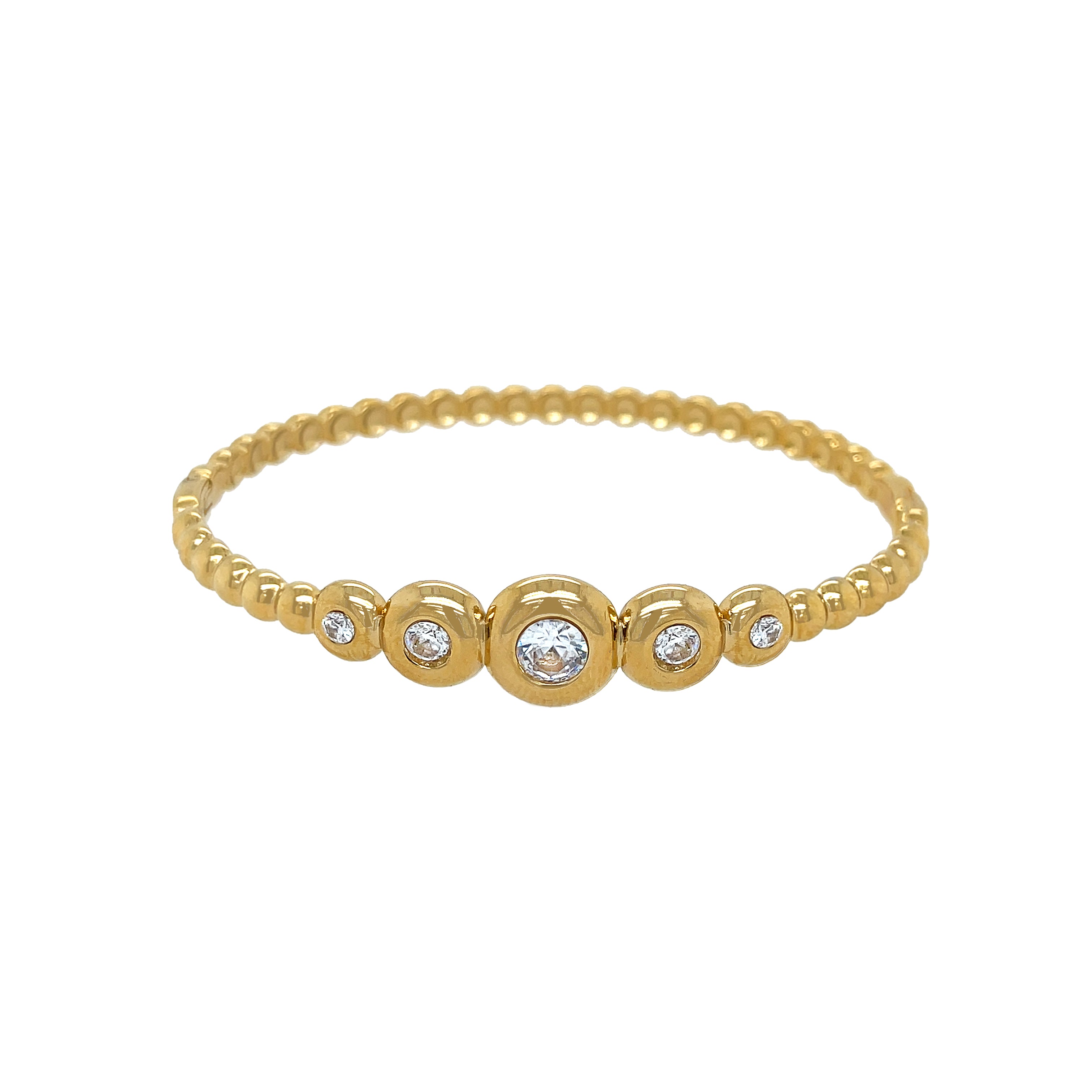 Yellow Gold Bubble Bangle Bracelet